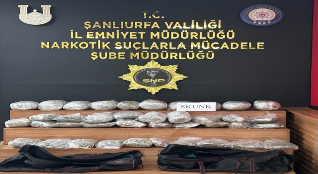 Şanlıurfa’da 32 kilo 660 gram skunk ele geçirildi