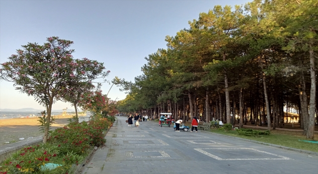 Samsun’daki Miliç Plajı ziyaretçilerine yeşil ile maviyi bir arada sunuyor
