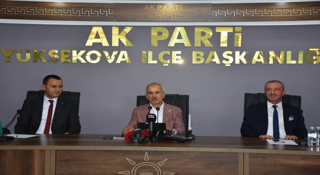 Ulaştırma ve Altyapı Bakanı Abdulkadir Uraloğlu, Hakkari’de konuştu: