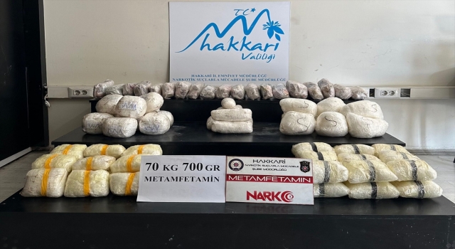 Hakkari’de 70 kilo 700 gram sentetik uyuşturucu ele geçirildi 