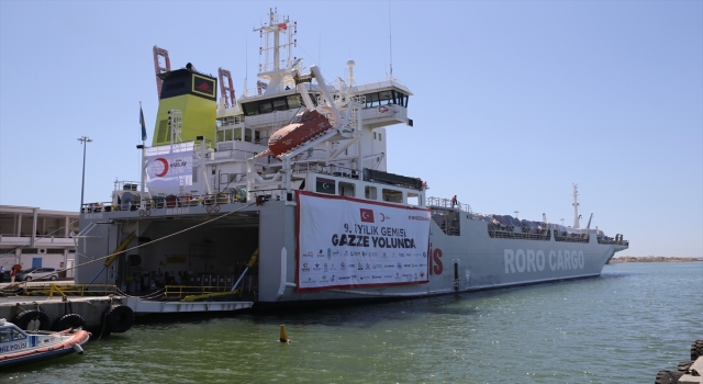 Gazze’ye insani yardım ulaştıracak 9. gemi Mersin’den uğurlandı