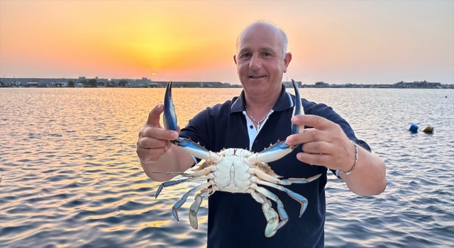 Kastamonulu balıkçının ağına ”mavi yengeç” takıldı