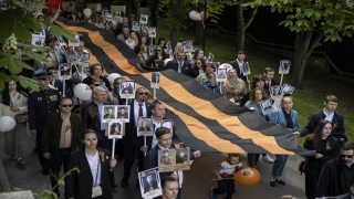 Rusya’nın Ankara Büyükelçiliği’nde ”Ölümsüz Alay” yürüyüşü düzenlendi