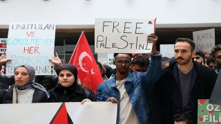 Bayburt’ta üniversite öğrencileri İsrail’in Gazze’ye yönelik saldırılarını protesto etti