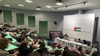 Fransız öğrenciler Filistin’e destek eylemlerini görüştü